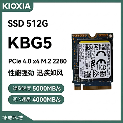 铠侠BG5 512G M2 PCIe4.0 全新台式笔记本游戏ssd固态硬盘