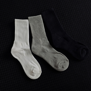 秋冬毛巾袜中筒长筒加厚男女款运动纯棉长款大码毛巾底ins潮袜冬