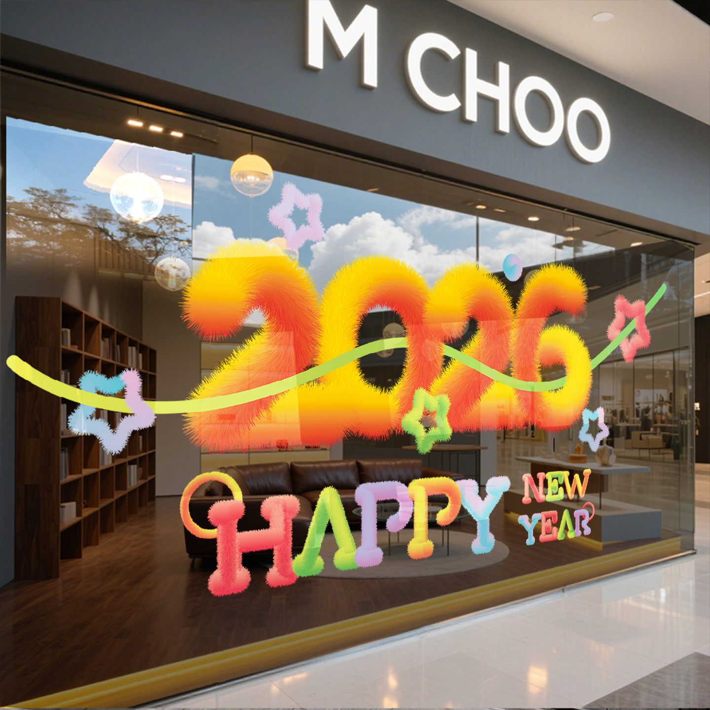 2026新年装饰马年窗花静电贴