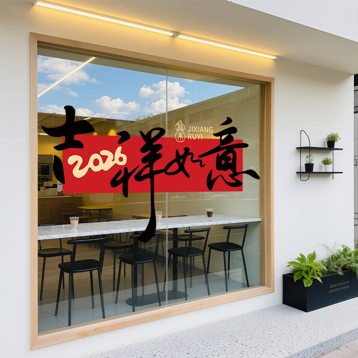 2026马年静电贴珠宝店新年贴纸
