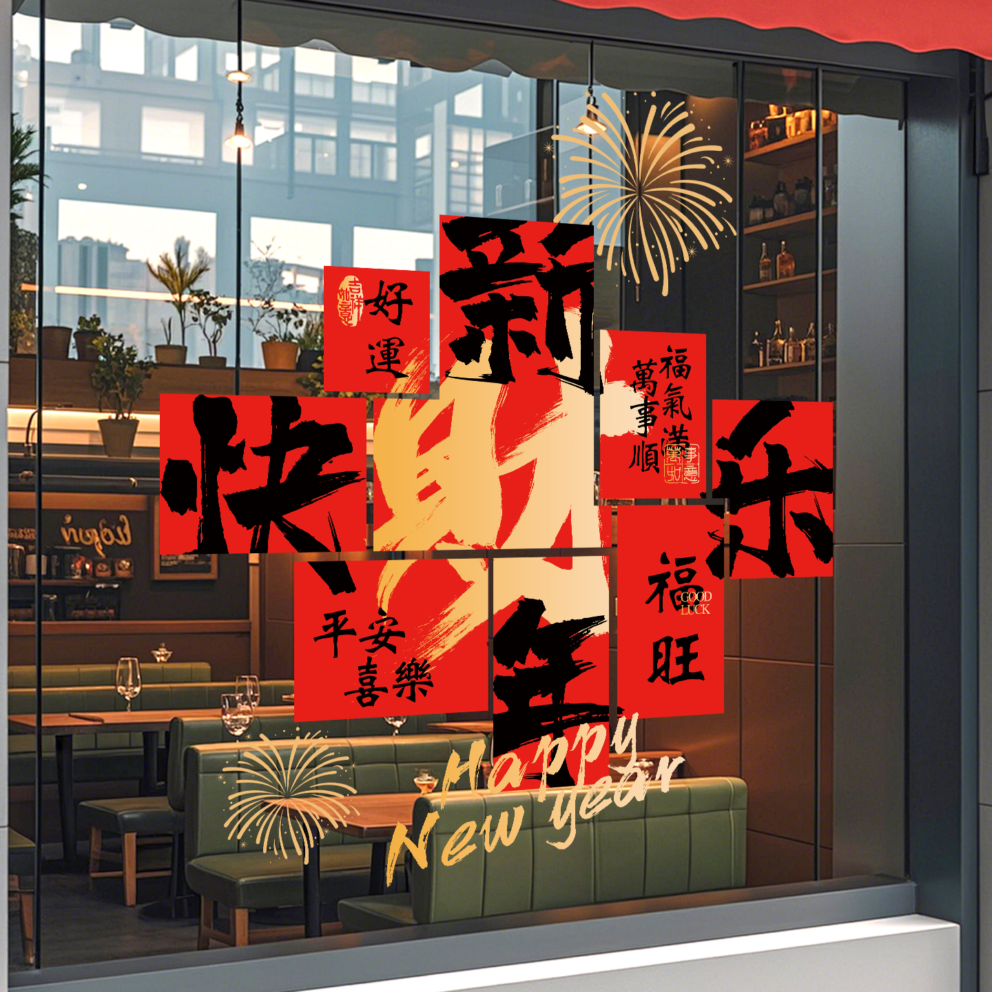 过年氛围贴纸贴画装饰2026马年