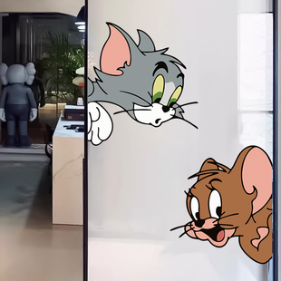 ins风卡通静电贴纸可爱米奇厨房玻璃门贴画商场童装玩具店铺窗花