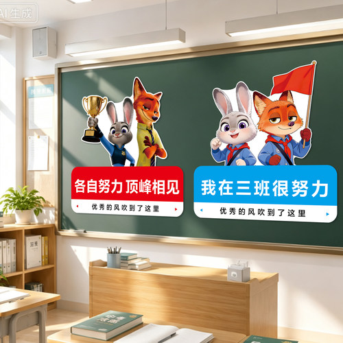 幼儿园小学网红路牌黑板磁吸贴