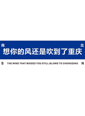 我在xx很想你网红路牌墙贴定制