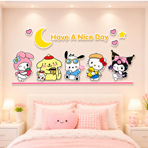 hellokitty猫墙贴公主房间装饰