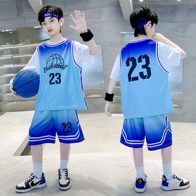 篮球服儿童男童运动套装透气吸汗