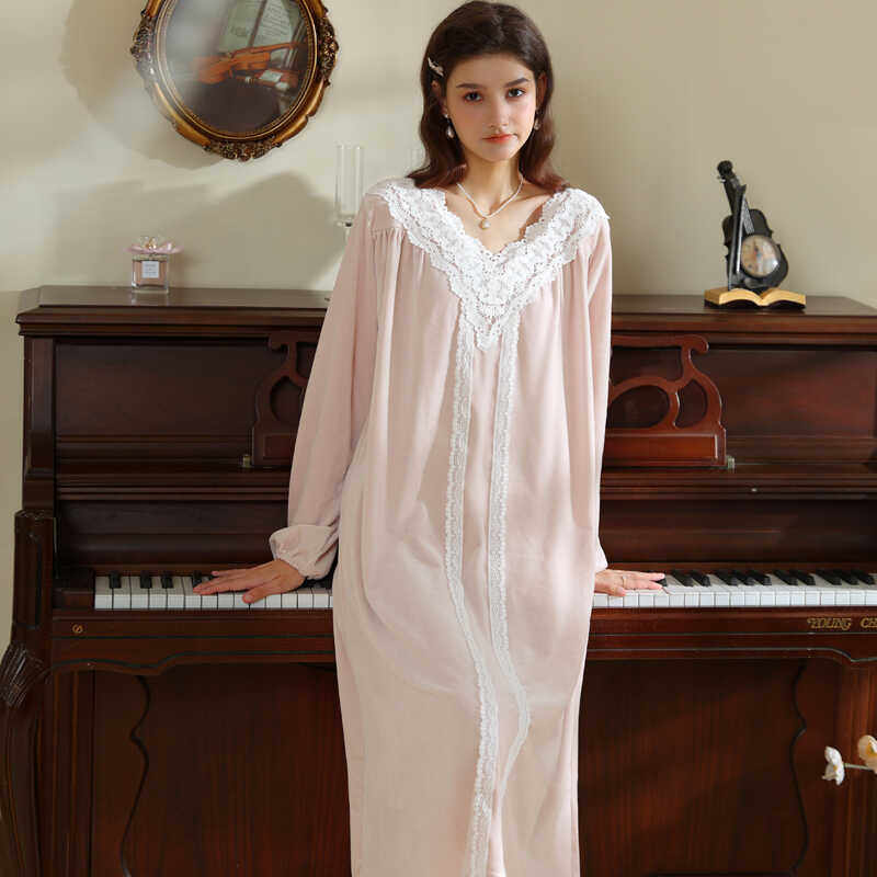 法式女款睡衣女高级感金丝绒睡裙秋冬红色新中式新娘冬季晨袍睡袍