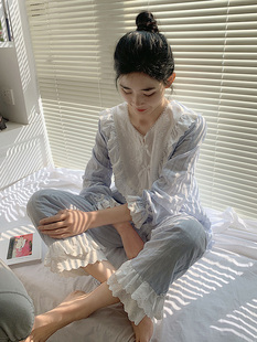 纯棉睡衣女2025年新款网红高级感春秋季长袖甜美家居服两件套韩版