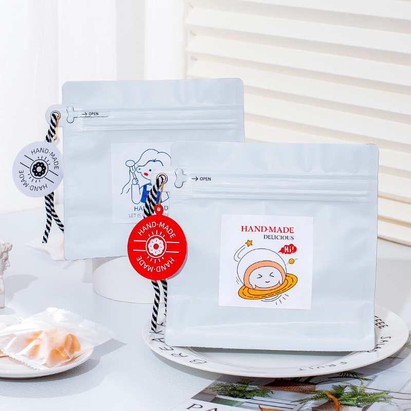 有素烘焙手拎挂绳包装袋