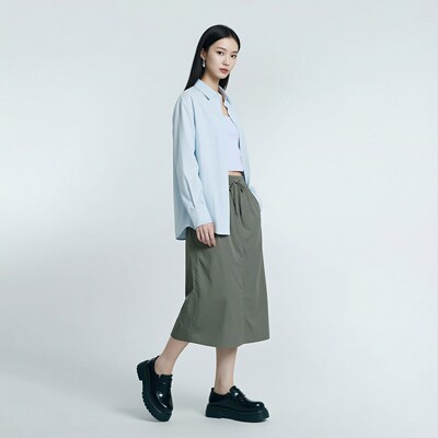 女装春夏新款工装直筒高腰半身裙