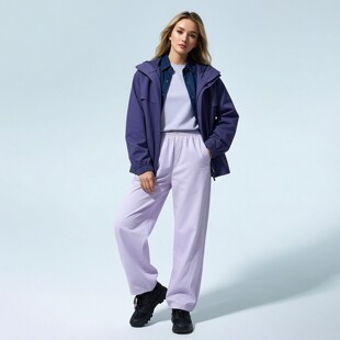 2026新款女装休闲廓形长裤系腰带弯刀镰刀设计舒适百搭女款485273