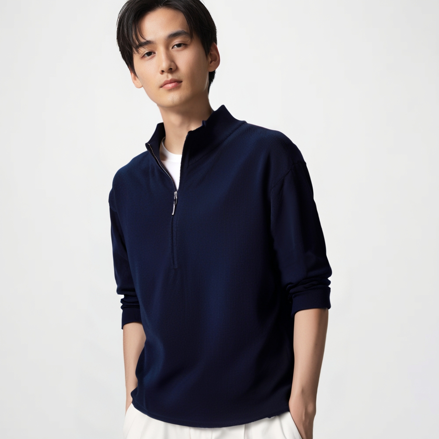 男装女装半拉链针织衫/长袖毛衣