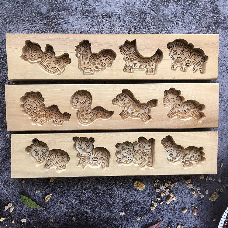 十二生肖梨木点心饼干馒头糕点面食烘焙模具线端子夏季健康家用式