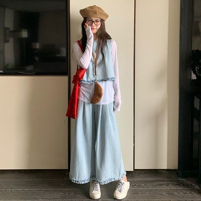慵懒风宽松休闲三件套女