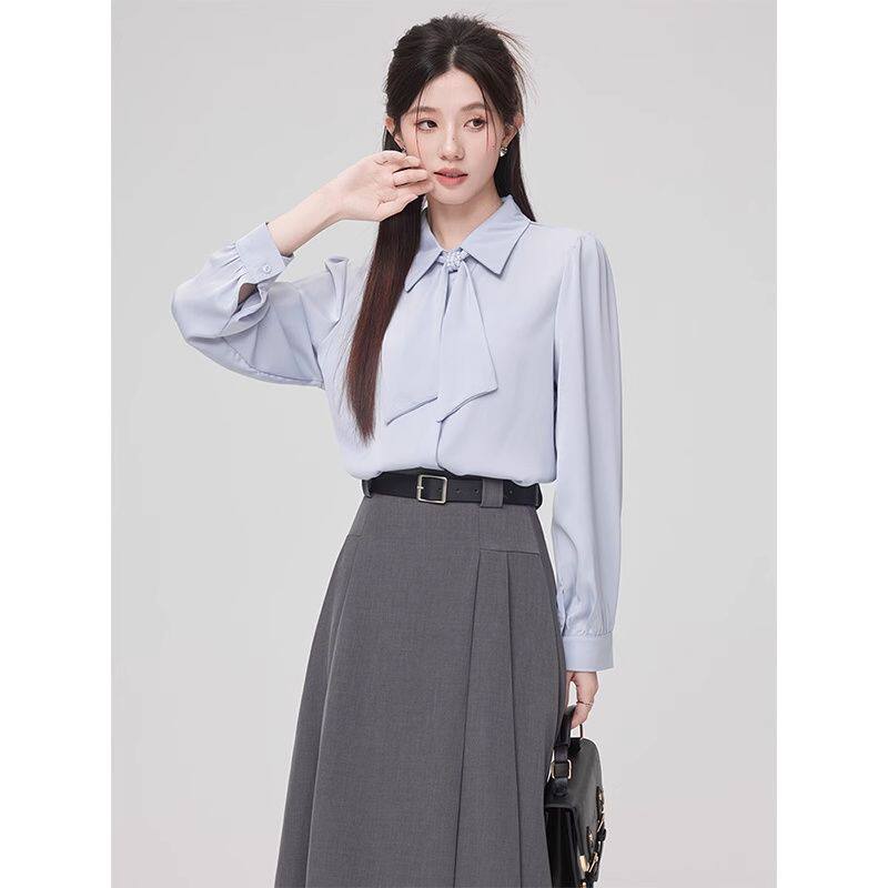 正式场合教资面试连衣裙体制内穿搭女春秋新款衬衫半身裙职业套装