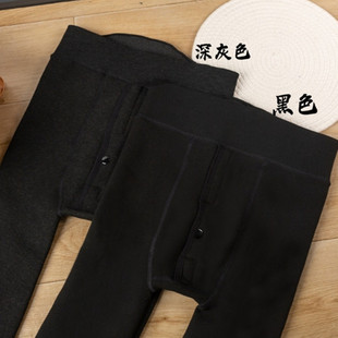 男保暖裤薄款加绒裤高腰修身棉毛裤加肥加大光面棉裤打底裤秋冬