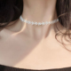 小花朵蕾丝choker颈链女黑色白色简约百搭短款 锁骨链项圈chocker