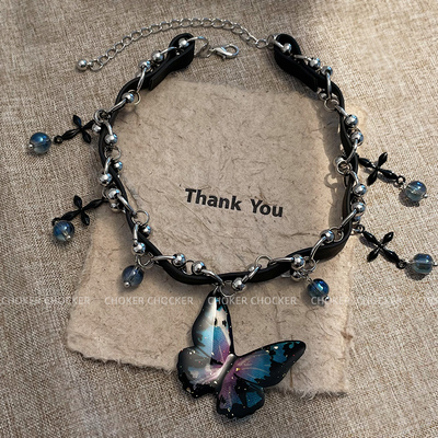 炫彩蝴蝶辣妹choker项圈颈链