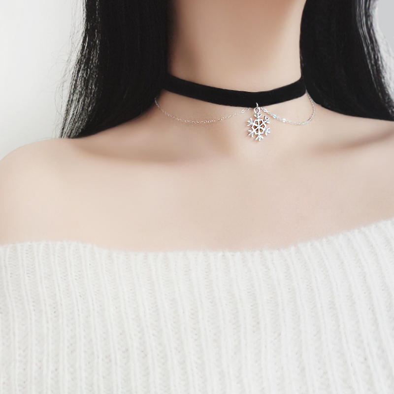 choker项圈女颈带圣诞节雪花锁骨链颈链日韩复古原宿项链秋冬定制在类目 饰品/流行首饰/时尚饰品新, 项链中 - 来自Buy2taobao.com提供专业的淘宝代购服务
