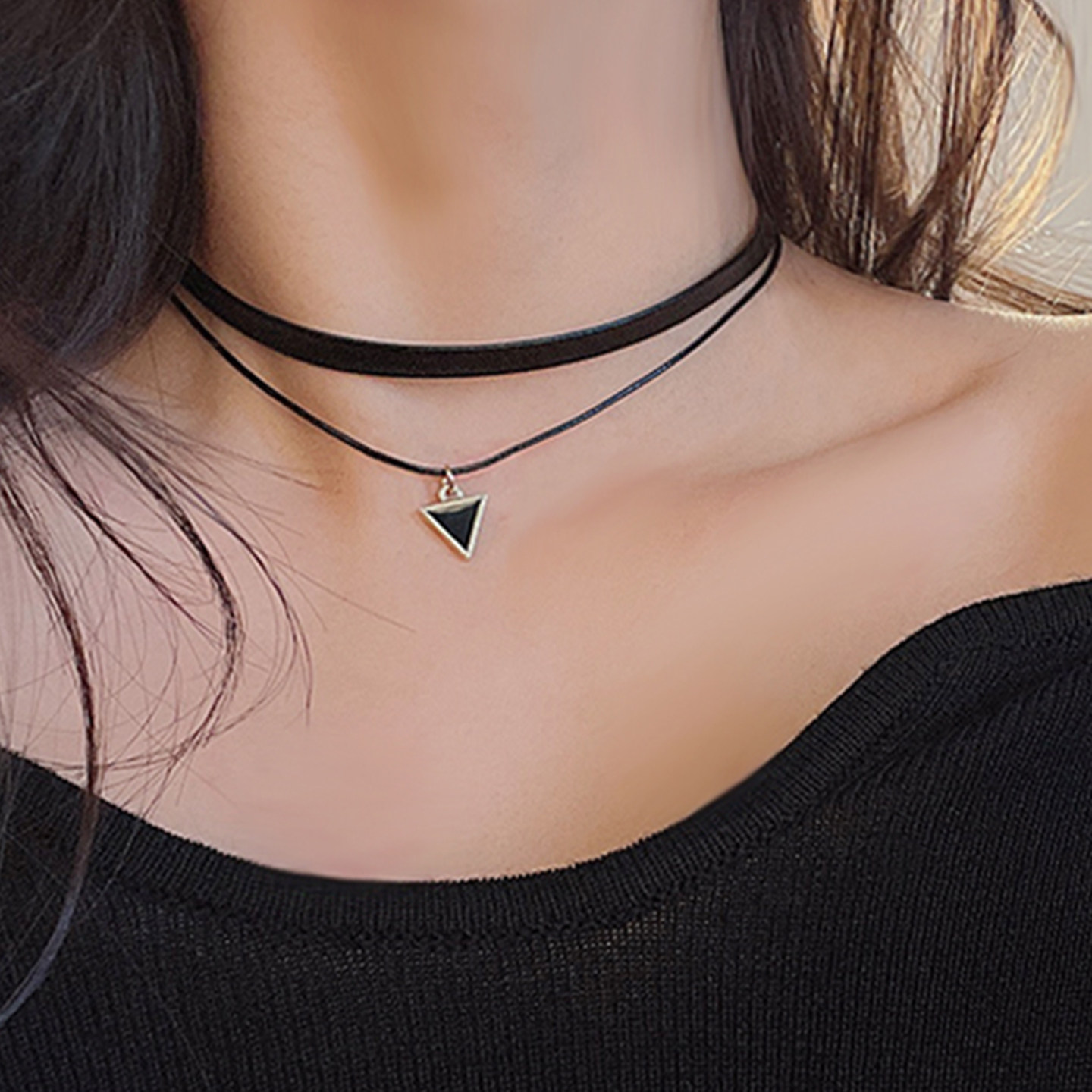 黑色choker脖颈链项圈锁骨链项链女款2026新款chocker脖子配饰