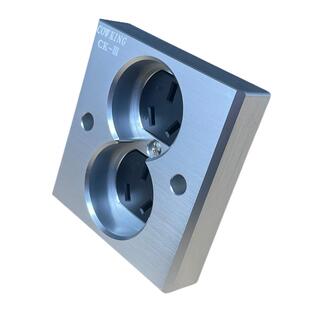 2位20mm厚铝合金面板发烧音响86型墙插 HiFi国标插座纯铜镀金美式