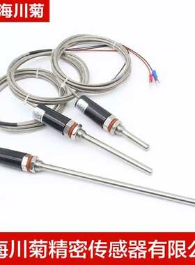 Pt100温度传感器铂热电阻WZP-187防水温度探头K/E型热电偶感温棒