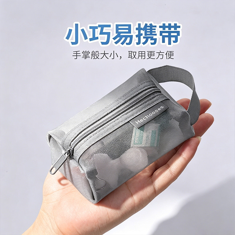 网纱透明收纳袋加厚拉链卡包图片