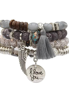 情侣串珠波西米亚多层手链