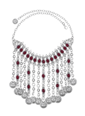 波西米亚复古民族风钱币流苏项链