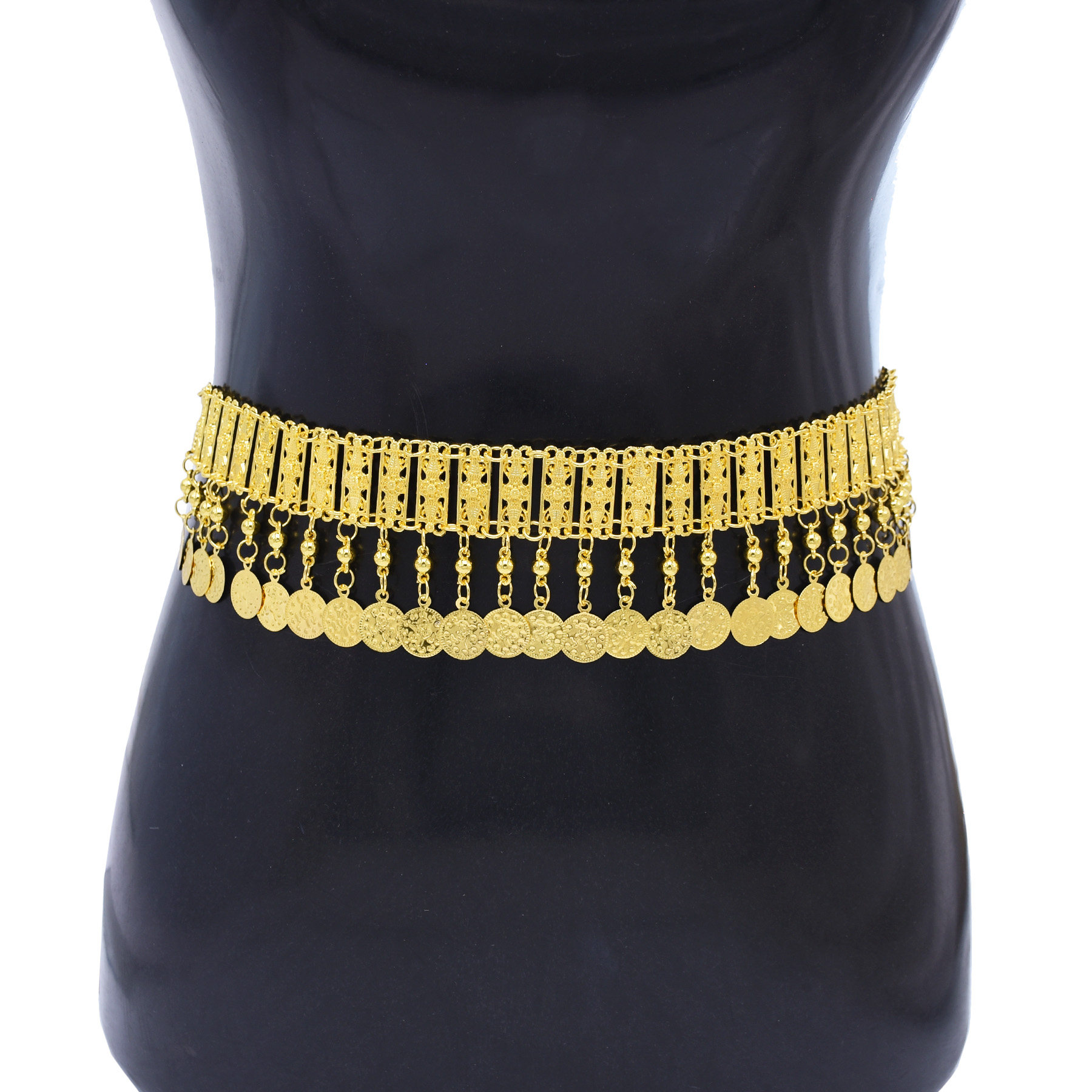 欧美金属钱币流苏腰链女民族风时尚百搭身体链复古高级感显瘦腰饰