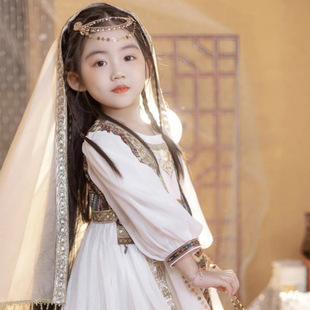 敦煌古国公主发饰多层水钻菱形额头链异域民族风旅拍头饰儿童成人