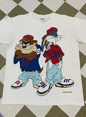 Looney Tunes兔八哥卡通动漫短袖男女情侣美式复古VTG高街潮牌T恤