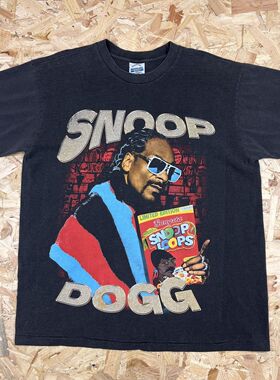 Snoop Dogg狗爷西海岸饶舌歌手vintage嘻哈说唱短袖男女高级感T恤