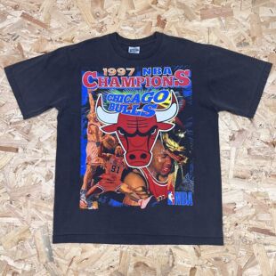 Chicago Bulls芝加哥篮球队飞人皮蓬罗德曼1997年夺冠印花短袖t恤