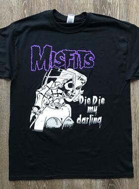 Misfits朋克乐队美潮小众复古短袖男女oversize街头休闲半袖T恤