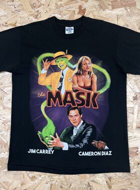 The Mask变相怪杰高街硬汉风vintage纯棉复古短袖潮流百搭男女T恤