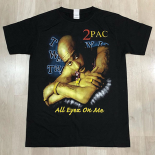 2Pac图派克西海岸嘻哈说唱痞帅潮牌短袖Vintage复古高街纯棉t恤男