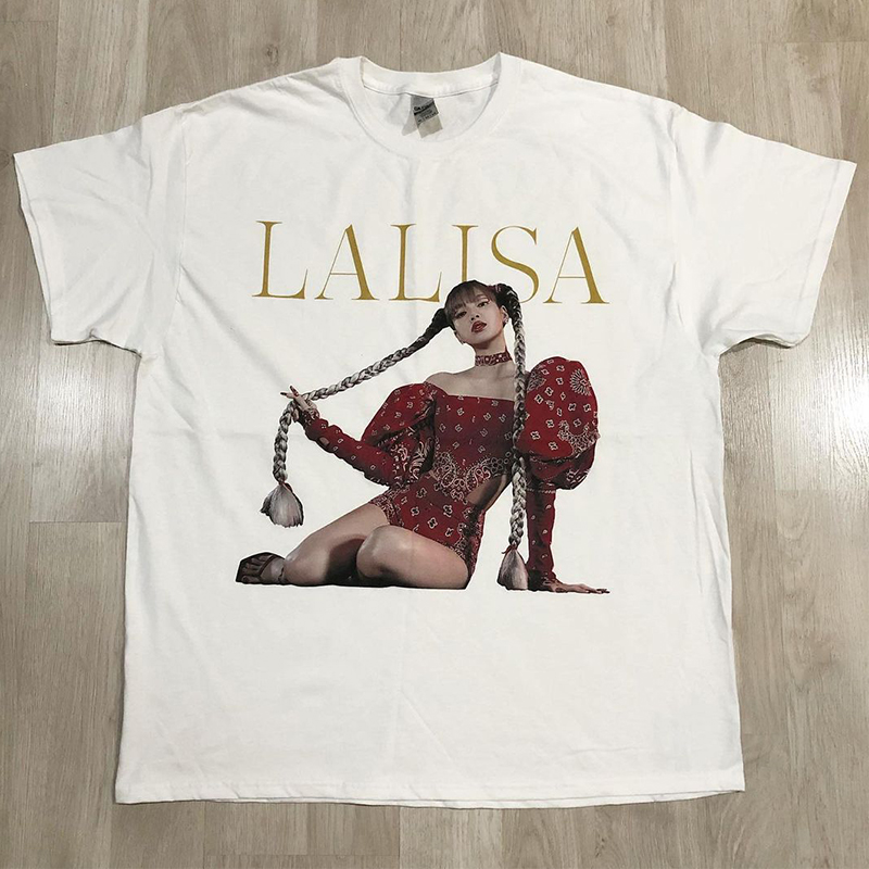 韩国明星LISA人像短袖t恤男女