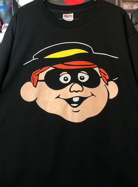 麦当劳Hamburglar汉堡神偷美潮卡通印花短袖男女vtg高街重磅棉T恤