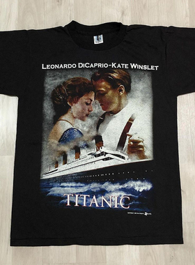 Titanic泰坦尼克号周边印花短袖美式复古vintage高街潮牌纯棉t恤