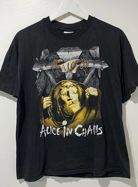 Alice In Chains爱丽丝囚徒乐队美式复古摇滚短袖VTG高街潮牌T恤
