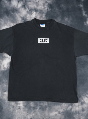 Nine Inch Nails九寸钉乐队美式复古摇滚vibe高街重磅穿搭短袖T恤