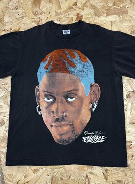 Dennis Rodman丹尼斯罗德曼美式复古vintage高街潮牌纯棉短袖t恤