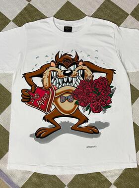 Looney Tunes乐一通大嘴怪卡通动漫短袖男女VTG高街潮牌重磅棉T恤