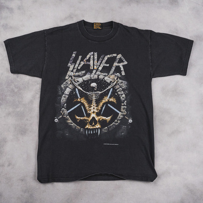 美式复古Slayer白墨高街激流短袖