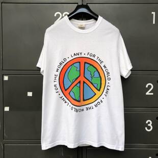 小众ins超火潮牌原创印花短袖t恤男oversize高街休闲百搭纯棉半袖