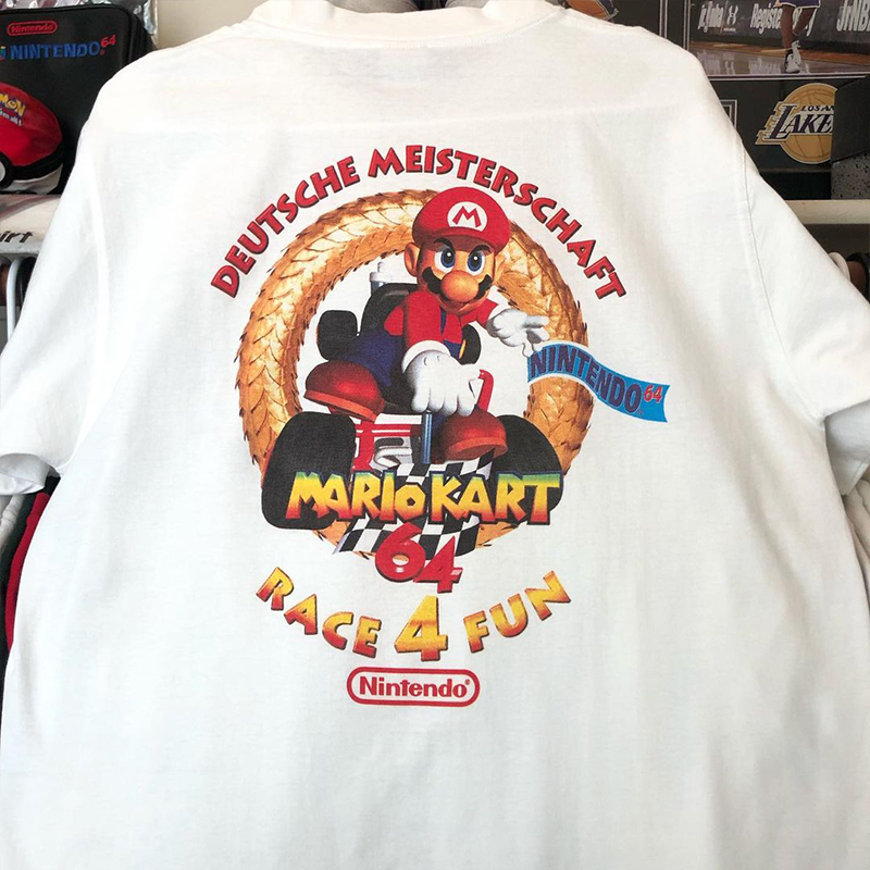 vintage短袖复古男女T恤马里奥棉