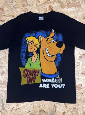 Scooby Doo史酷比狗狗经典卡通oversize学院风短袖男女重磅棉T恤