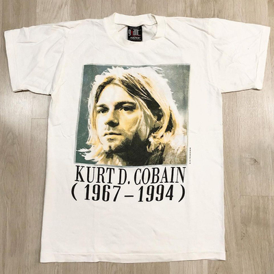 涅槃乐队科特柯本古着纯棉T恤