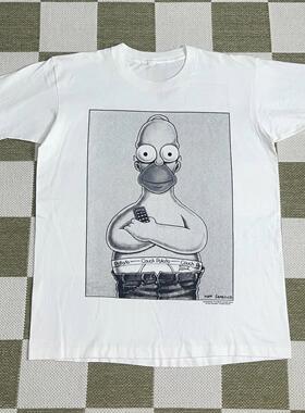 辛普森一家The Simpsons美式复古卡通印花短袖男女VTG高街潮牌T恤